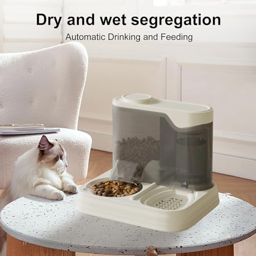 Estación de alimentación para gatos y perros con fuente y base antideslizante miniatura 2