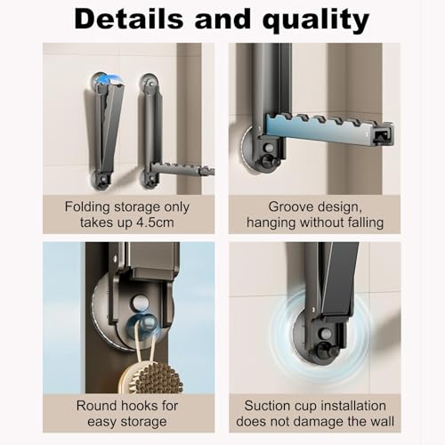 Étendoir à linge stable pliable et articulé à forte capacité murale