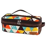 LUMoony Camping Dinnerware Storage Bag Outdoor Cutlery Mesh Bag Portable Travel Felt Tableware Carry Storage Case Zipper Bag for Travel Outdoor Sport Picnic Office