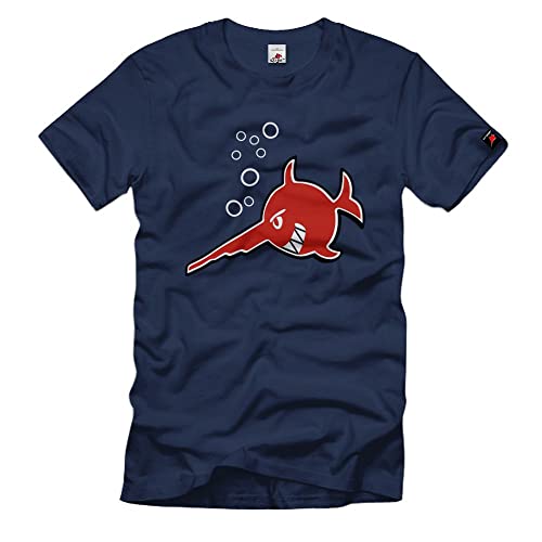 T-shirt de pêche poisson souriant bleu foncé S vêtement plongeur et marine