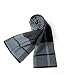 Villand Australischer Merinowolle Tartan Strickschal für Herren, karierte Winterwarme dicke weiche Halsbekleidung mit Geschenkbox, 180 × 30 cm (Hellgrau Kariert)