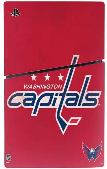 Skinit Decal Gaming Skin Compatible with PS5 Slim Digital Edition Bundle - Officially Licensed NHL Washington Capitals Distressed Design