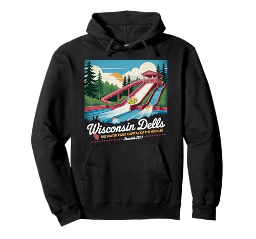 Wisconsin Dells Water Park Capital Vintage Travel Poster Pullover Hoodie