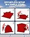 Pop-Up Ice Fishing Tent for 6-8 Persons | Windproof & Warm Winter Shelter with Insulated Oxford Fabric | Portable Hub-Style Design Includes 12 Anchors,Stove Jack,Ropes & Carry Bag,Red