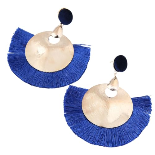 Boucles d'oreilles bohèmes à longs pompons pour femmes