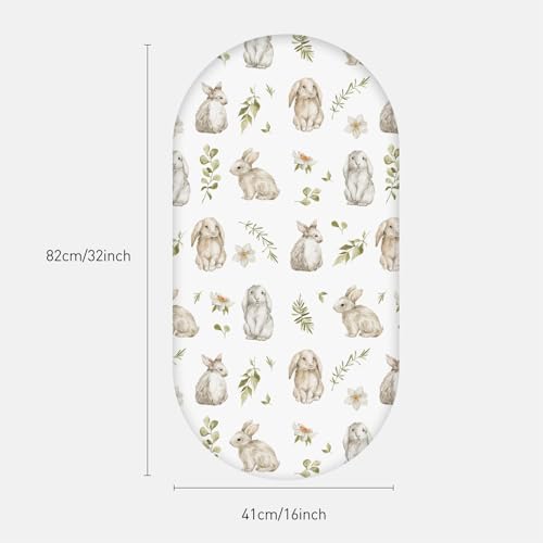 Image of Bassinet Sheets 4 Pack, Bassinet Sheets for Baby Boy and Girl, Bassinet Sheet Neutral, Fit for Rectangle, Round, Oval, Hourglass Mattress, Flexible for Different Bassinet Pad /Mattress 32 inchx16 inch