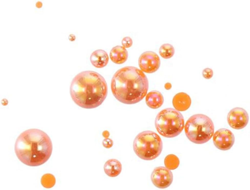 5600 Pcs Half Round Pearls,Orange AB Flatback 7 Sizes Pearls for DIY Art Crafting,Jewelry,Making,Decoration - Image 3