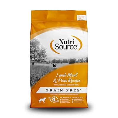 NutriSource Grain Free Dry Dog Food, Lamb Meal, Salmon Meal and Peas, 12LB