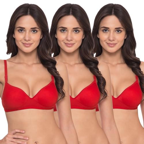 Image of Komli - Heavily Padded Push-Up Bra - Cotton Rich - Balconette - 3 /4th Coverage, Seamless, Wireless, Multiway Straps - T-Shirt Bra
