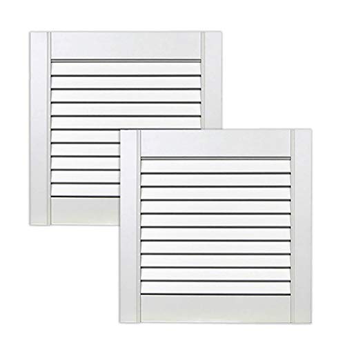 ben+camilla.com 2-er Pack/Zwei Stück Lamellentüren weiß seidenmatt mit offenen Lamellen Kiefernholz 395 x 394 x 21 mm für Regale, Schränke, Möbel - EINBAUFERTIG grundiert & lackiert Cover