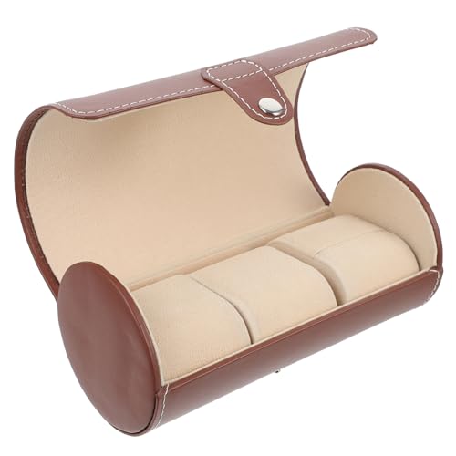 NOLITOY Portable PU Leather Watch Storage Organizer Slot Jewelry Case for Travel Display Wear Resistant Design Convenient Carrying for Watches and Bracelets Stylish