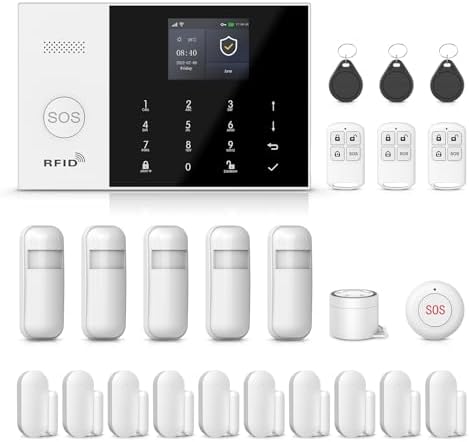PGST WiFi Alarm System for Home Security,24 PCS Wireless Home Security System with DIY Expandable Door Alarm Sensor,Motion Detector,SOS Button,APP Instant Alerts for Villa,Apartment,No Monthly Fee