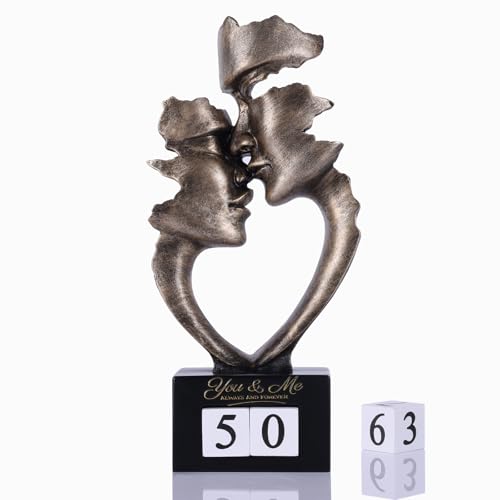 Estatua pareja besándose decorativa abstracta moderna
