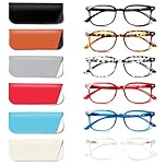 Kerecsen 6 Pack Reading Glasses for Women and Men Blue Light Blocking, Spring Hinge Lightweight Anti Glare Computer Readers (6 Mix Color, 4.0, x)