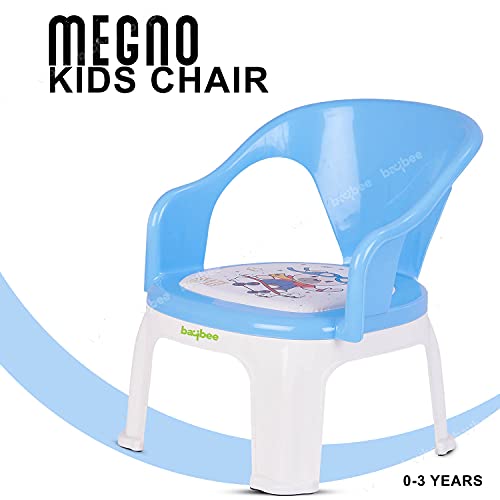 Image of Baybee Kids Chair Strong & Durable Plastic Baby Chair for Kids Home School, Kids Study Table Chair | Booster Seat for Baby, Portable Activity Chair for Kids Boys & Girls | Blue
