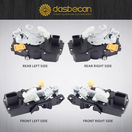 Image of Dasbecan 4 Pcs Door Lock Actuator Motor Compatible with Chevy Silverado Tahoe Suburban 1500 GMC Sierra Yukon XL Cadillac Escalade 2007-2009 Replaces 931-303 931-304 931-108 931-109 4 Doors Latch Kit