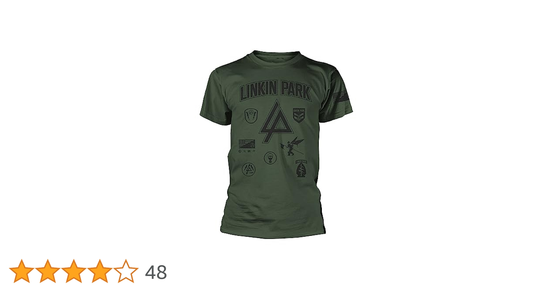 Linkin Park 'Patches' (Green) T-Shirt, Green, XXL : Amazon