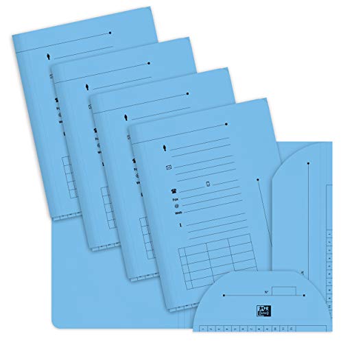 OXFORD Lot de 25 Sous-Dossiers A4 Capacité 200 Feuilles Carte Kraft Epaisseur 240g Bleu Pastel