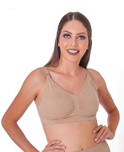 Sutiã Amamentação sem Costura, Feminino, Vestin, Bege, 42