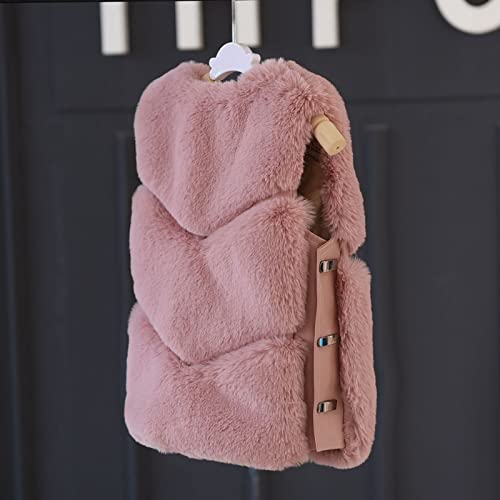 Faux 𝗙𝘂r Vest for Toddler Girls Thick Fleece Sleeveless Open Front Puffy Jacket Winter Warm Windproof Outwear3