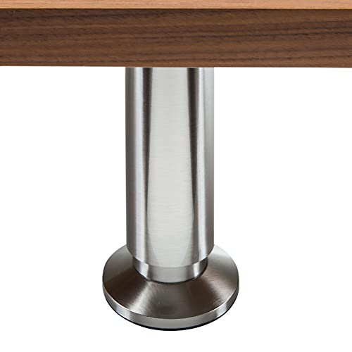 SOTECH Möbelfuß Terra Höhe 100 mm Edelstahloptik gebürstet Schrankbein höhenverstellbar bis max. 15 mm, belastbar bis 250 kg