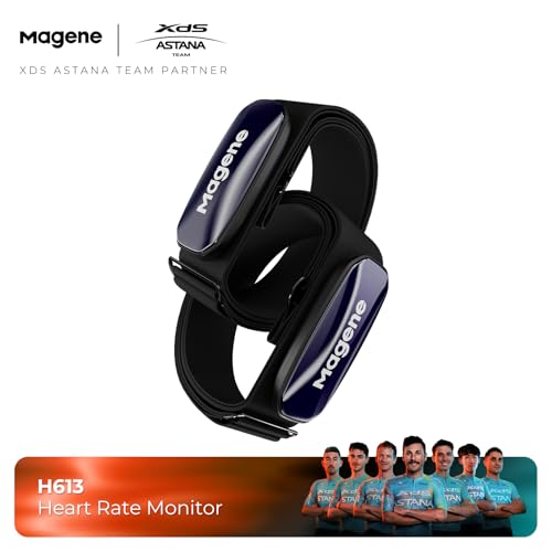 Magene H613 Heart Rate Monitor Chest Strap with Precise Tracking, Bluetooth & ANT+ Connectivity, 17h Offline Storage, IPX7 Waterproof, Multi-Color Heart Rate Zone Indicator for Cycling, Running, Yoga