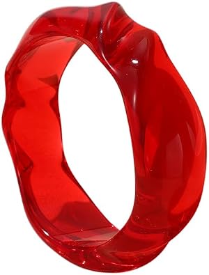 Colorful Boho Transparent Wave Design Resin Bangle Bracelet for Women Irregular Geometric Cuff Bangle Bracelet Statement Bracelets for Holiday