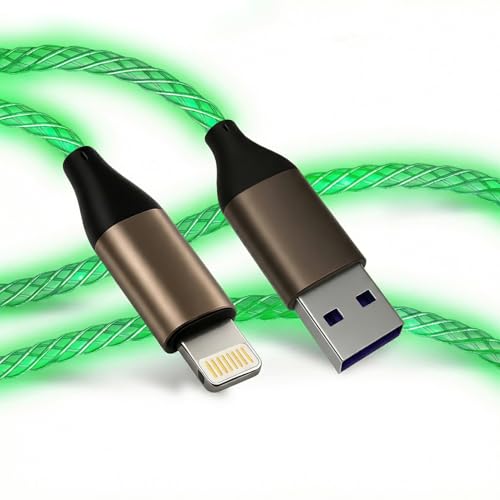 Câble Lightning LED vert de 0,9m chargeant rapidement votre iPhone