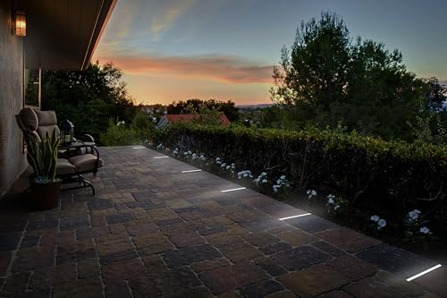 Image of LUMENGY Paver Light Slim 0.5x9 Inch (0.55x8.85), 5000K Daylight, Glare-Free Linear Lighting for Driveways, Walkways and Paver Borders, 12V Hardwired, IP67 Waterproof, Drive-Over Rated