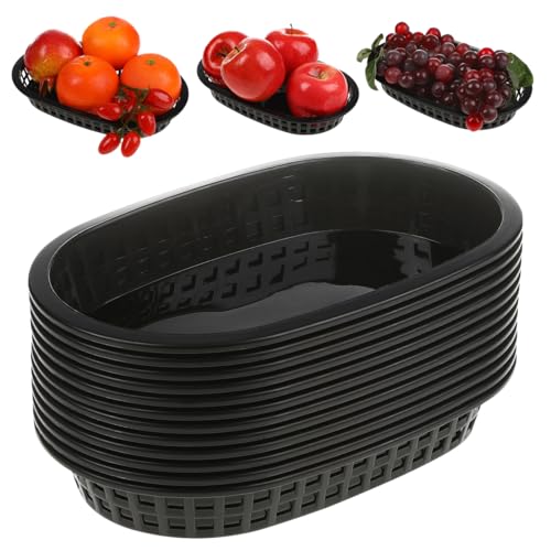 DOITOOL Lot De 12 Paniers Fast Food Noir - Plateau De Service
