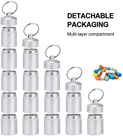 Bnineteenteam Waterproof Brass Pocket Toothpick Holder Mini Ear Pick Box Keychain Pill Capsule Case with Key-Chain