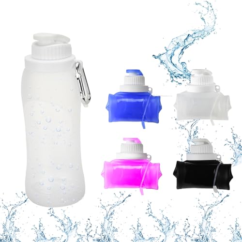 Sport Up I Faltbare Trinkflasche I 500ml I Für Outdoor Sport Reisen uvm. I Umweltfreundlich (Weiß)