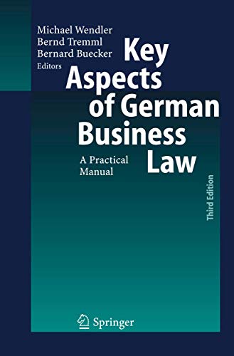 Preisvergleich Produktbild Key Aspects of German Business Law: A Practical Manual