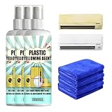 Plastica ingiallimento rimozione restauratore spray, Potente sbiancante ad azione rapida per elettrodomestici, spray detergente, ingiallimento per superfici in PVC e plastica bianca,100ml(3 pezzi）