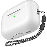 AhaStyle Coque AirPods Pro 2 (2022) Silicone Étui Protection AirPods Pro 2ème Génération [avec Corde] Anti-Rayures Antichoc Housse pour Apple AirPods Pro 2 2022 Étui de Chargement (Blanc)