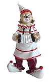 Material: Polyresin Niedliche Dekofigur ~ Musik Clown ~ Karneval Köln Harlekin Deko Figur Pauke Bass (Modell: mit Akkordeon)
