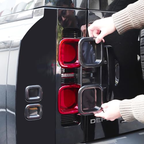 SFWAYA Smoked Tail Light Cover for 2020-2025 2026 Land Rover Defender 90 110 130 Rear Tail Light Fog Light Housing Exterior Conversion Black Knight Accessories (Smoked Tail Light Cover 6-Piece Set)