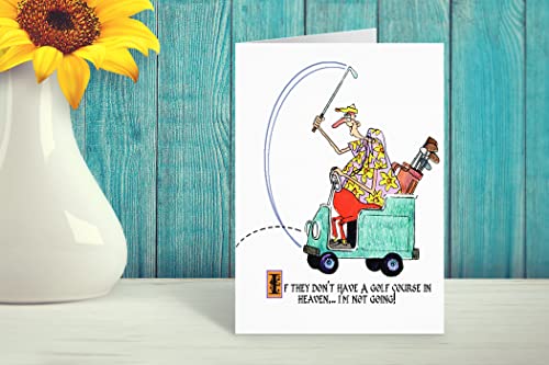 Image of Stonehouse Collection Funny Golf Cards for All Occasions | Humorous Assorted Golf Designs Note Cards | Note Card Set with Envelopes