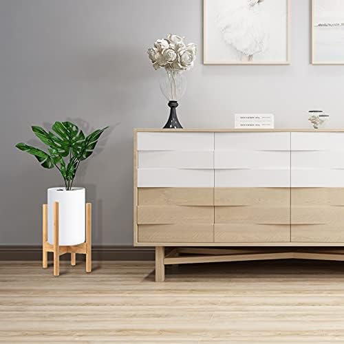 Topest Adjustable Wooden Plant Stand Holder  Mid Century Design  For Indoor and Outdoor  Fits Up to 30cm Plant Pots [Plant and Plant Pot Not Included]