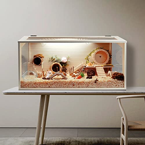 Prolee Hamster Cage Wooden 40 Inch Mice And Rat Habitat Openable Top With Acrylic Sheets Solid Built #TOP5