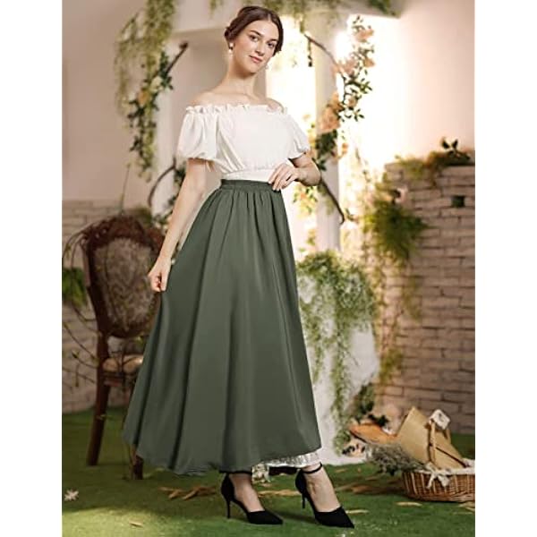 Scarlet Darkness Gonna lunga per donna a doppio strato vittoriano rinascimentale gonna