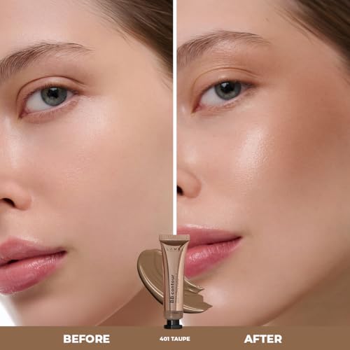 Lamel 401 Bb Contour Makeup For Face - Taupe, Satin Finish, Creamy Formula & Blends Easily, Universal Shades & Satin Finish, Liquid Contour For Face Makeup - 10Ml, Full Coverage, for All Skin Type
