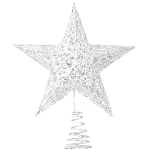 Time to Sparkle 20 * 16 * 4cm Glitter Christmas Tree Topper Star For Christmas Tree Decoration White Time to Sparkle 20 * 16 * 4cm Glitter Christmas Tree Topper Star For Christmas Tree Decoration White