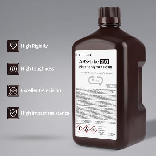 Resina 3D Gris ELEGOO 2.0 - Fotopolímero Rápido UV 405nm para Impresoras 3D LCD/DLP. - Fernando Cortés