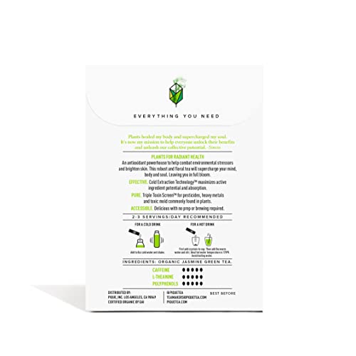 Pique Organic Jasmine Green Tea Crystals - Vitalizing Antioxidants For Immune Support, Radiant Skin, Calm Energy, Fresh Aroma Jasmine Petals - 14 Single Serve Sticks (Pack Of 1) #TOP1