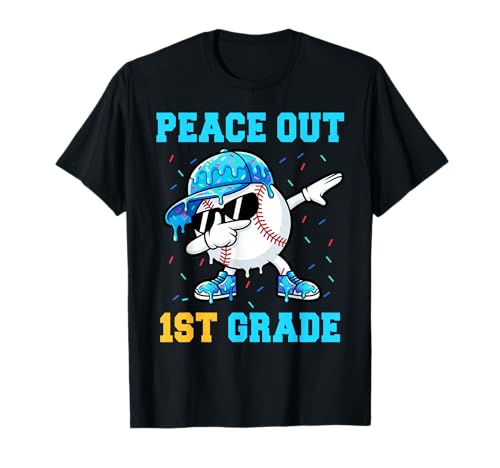Peace Out 1st Grade First Baseball Graduation Last Day Boy T-Shirt