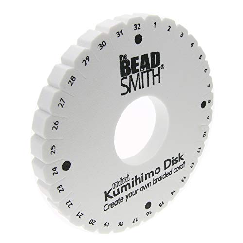 The Beadsmith Round Kumihimo Disk, 4.5 Inch Diameter, 3/8” Thick Dense Foam, Jewelry Tools For Braiding, 1 Disks #TOP2