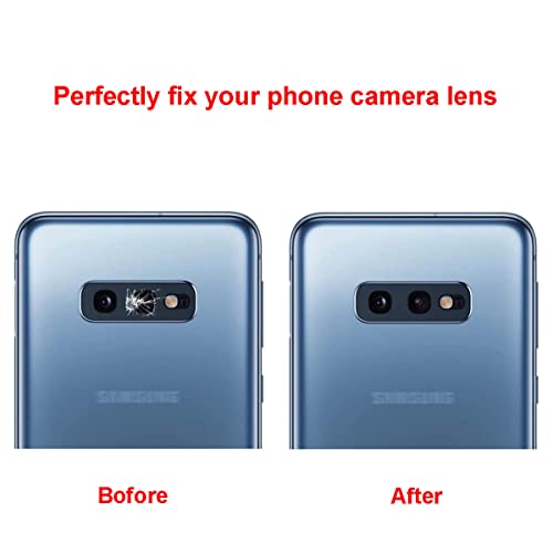 Perzework 2 Pcs Back Rear Camera Lens Glass Replacement For Samsung Galaxy S10E 5.8 Inches (Blue) With Pre-Installed Adhesive And Reparing Toolkit #TOP3