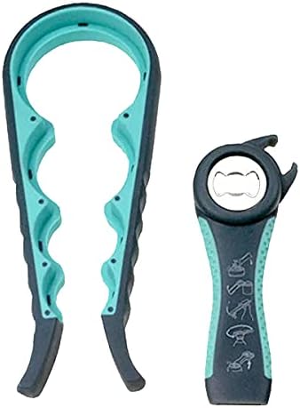 GZLT Jar Opener for Seniors with Arthritis,Jar Opener for Weak Hands,5-in-1 Bottle Opener,4-in-1 Can Opener(Blue)