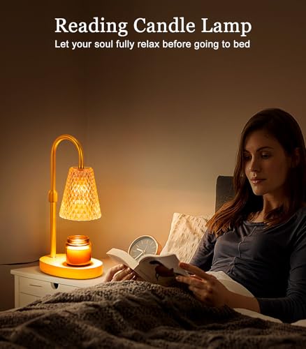 Lampe chauffe-bougie électrique réglable en verre pour bougies en pot